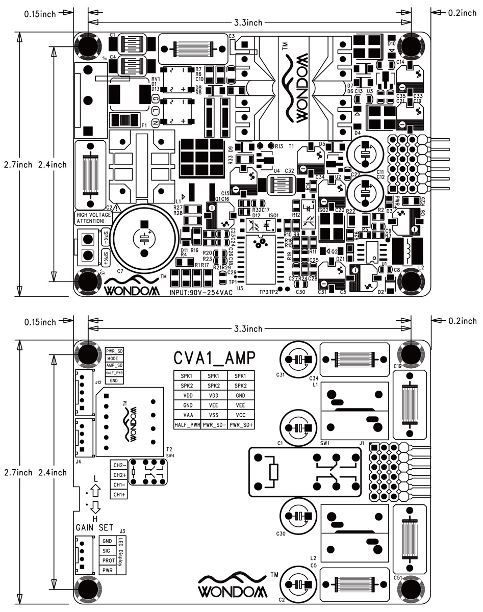 Module Amplificateur Mono 100W 70V/100V RMS pour Systèmes d'Enceintes Distribuées