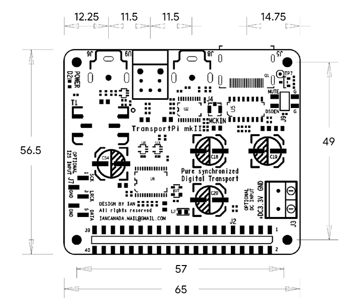 Ian Canada TransportPi MKII Module Interface Audio Numérique Faible Jitter