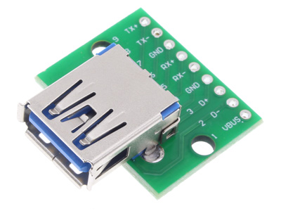 Connecteur USB-A 3.0 Femelle sur PCB