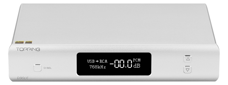 Topping D90LE DAC Symétrique ES9038Pro 32bit 768kHz DSD512 Argent