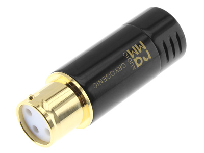 RAMM Audio 60600GT Connecteur XLR Femelle Cuivre Berrylium Traitement Cryogénique Ø10mm