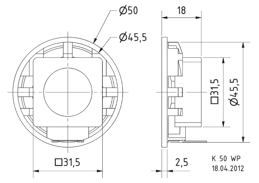 Visaton K 50 WP Haut-Parleur Large Bande 2W 8Ω 84dB 180Hz-17kHz Ø5cm