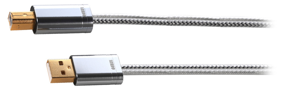 DD TC09BA Câble USB-A Mâle vers USB-B Mâle Argent / Cuivre OFC 50cm