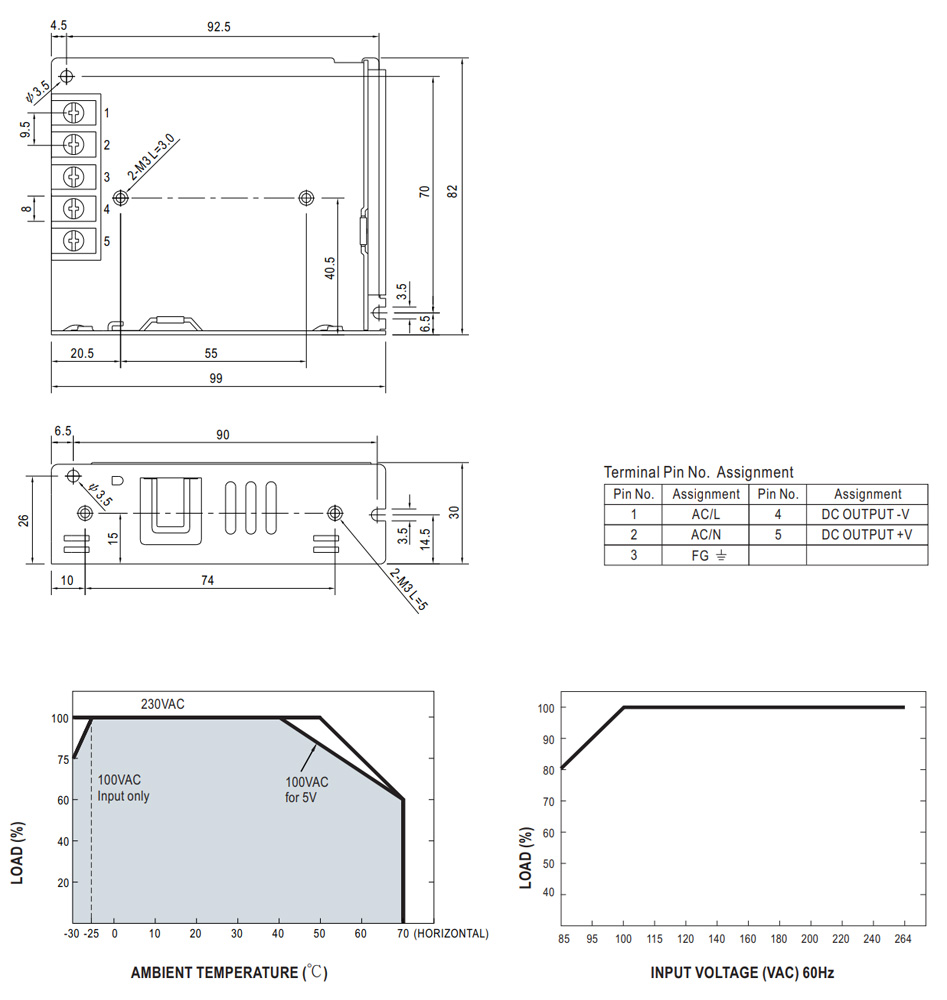 Mean Well LRS-50-12 Module d'alimentation à découpage SMPS 50W 12V 4.2A