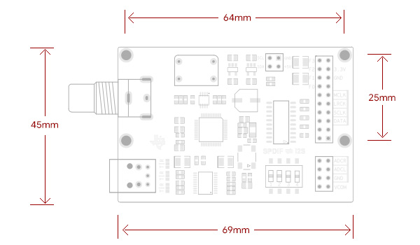 Module interface numérique bidirectionnelle SPDIF I2S Analogique PCM9211