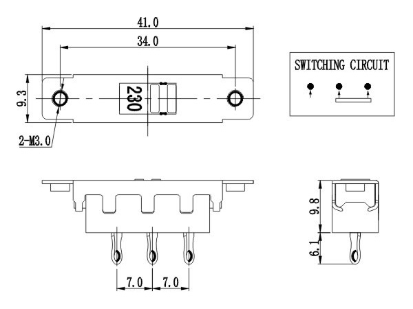 Commutateur de tension d'alimentation 110-230V 12A