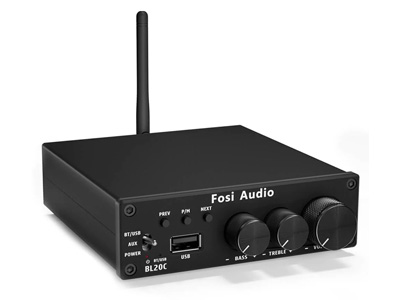 Fosi Audio BL20C Amplificateur Class D 2.1 TDA7498E Bluetooth 5.0 2x160W 4Ω