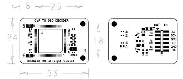 Ian Canada DoP Decoder Module décodeur DoP / DSD Natif