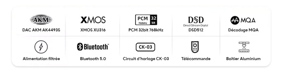 SMSL C100 DAC AK4493S XMOS XU316 Bluetooth 5.0 32bit 768kHz DSD512 MQA