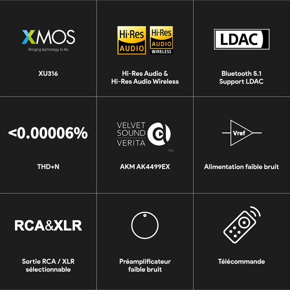 Topping E70 Velvet DAC AK4499EX XMOS XU316 Bluetooth 5.1 aptX Adaptive LDAC 32bit 768kHz DSD512 Argent