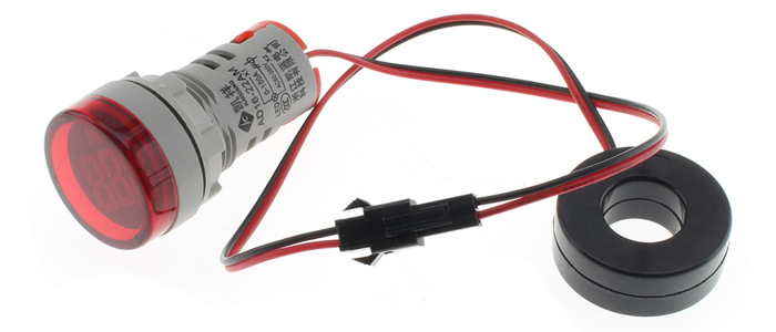 Afficheur de courant ampèremètreà LED rouge 0-100A Ø29mm
