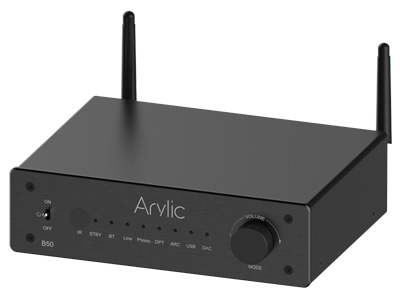 Arylic B50 Amplificateur Bluetooth 5.2 Bi-directionnel aptX HD 2x50W 4Ω