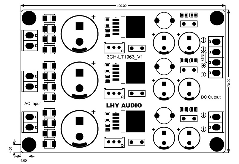 LHY Audio Module d'alimentation linéaire triple LT1963A 5V / +/-12V