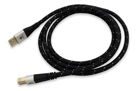 Ludic Orpheus Câble USB-B Mâle vers USB-A Mâle Cuivre OCC Blindé Plaqué Or 1.5m