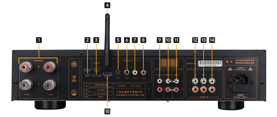 Tonewinner AD-66D Amplificateur 2.1 Class A Toshiba TTC5200/TTA1943 2x135W 4Ω