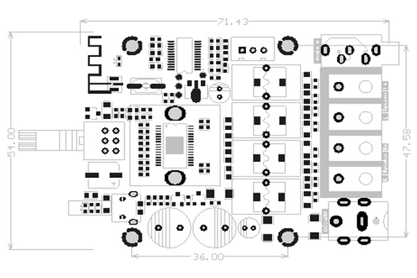 LQSC Module amplificateur stéréo Class D TPA3116 Bluetooth 5.0 2x50W 4Ω