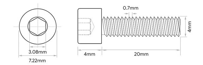 Vis TCHC Tête Cylindrique Inox A2 BTR M4x10mm (x10)