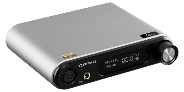 Topping DX5 Lite DAC 2x ES9068AS Amplificateur Casque NFCA XMOS Bluetooth 32bit 768kHz DSD512 Silver