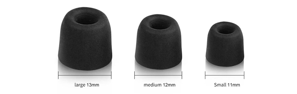 Embouts intra-auriculaires en mousse à mémoire de forme pour écouteurs S / M / L 4.5mm Noir (3 paires)
