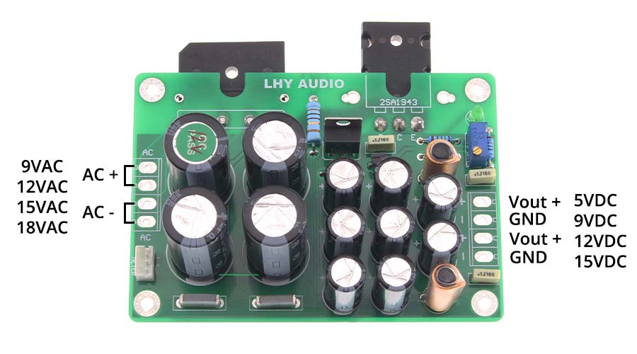 LHY Audio Module d'alimentation linéaire faible bruit 3.3-15V DC