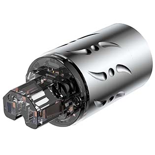 VIBORG VF512R Connector IEC C13 Pure Copper Silver / Rhodium Plated &Oslash;18mm