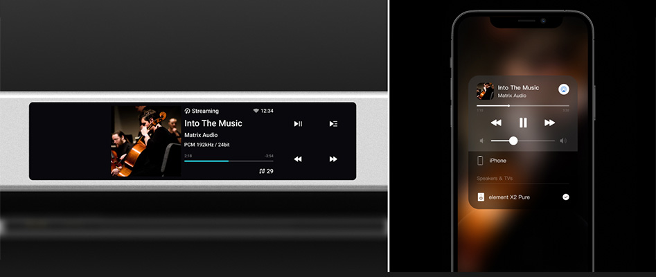 Matrix Element X2 Pure Lecteur Réseau WiFi AirPlay 2 DLNA 2x ES9039Pro 32bit 768kHz DSD512 MQA