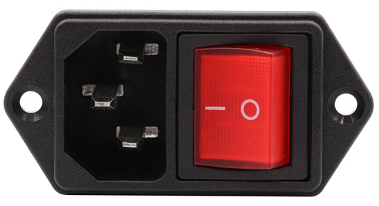 Embase d'alimentation IEC C14 avec interrupteur à bascule lumineux rouge 250V 10A Noir