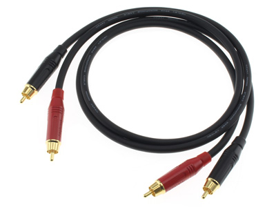 Câble Audio RCA Haut-parleur 2 M - Connecteurs Plaqués Or, Conducteur Cuivre OFC 20AWG - Pour Subwoofers, Amplis