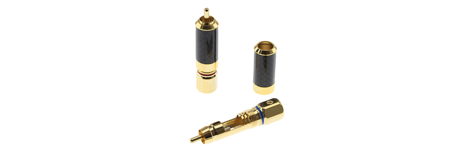 RCA Connectors Carbon Gold Plated Ø6mm (Pair)