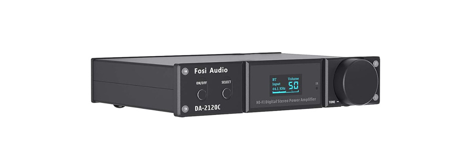 FOSI AUDIO DA-2120C Amplifier FDA Class D TAS5352A 2x90W 4 Ohm Bluetooth 5.0 Black