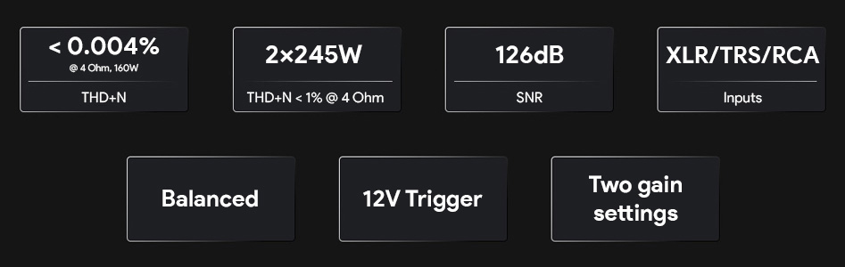 Topping PA7 Plus Amplificateur Class D Symétrique 2x245W 4Ω Noir