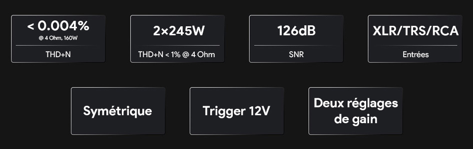 Topping PA7 Plus Amplificateur Class D Symétrique 2x245W 4Ω Argent