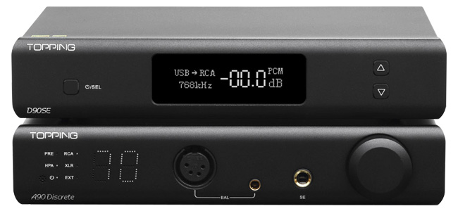 Pack Topping Amplificateur Casque A90 Discrete + DAC D90SE + Câbles XLR TCX1 25cm Noir
