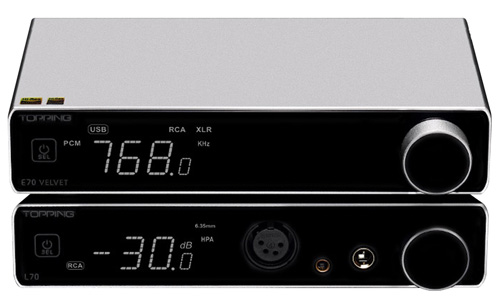 Pack Topping Amplificateur Casque L70 + DAC E70 Velvet + Câbles XLR TCX1 25cm Argent