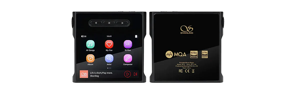 Shanling M1S DAP Baladeur Numérique Haute Fidélité Compact DAC ES9038Q2M Bluetooth 5.0 LDAC 32bit 768kHz DSD MQA Noir