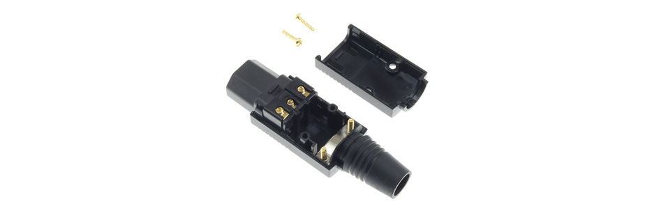 ELECAUDIO LI-23GB Connecteur secteur IEC C13 Plaqué Or 24k 3x5mm² Ø15mm