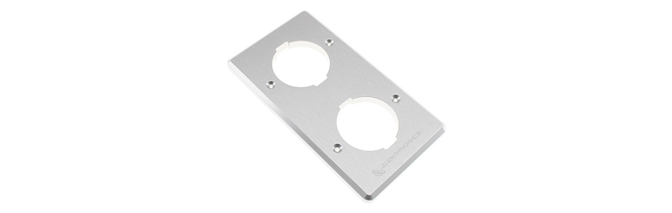 Aluminium wall plate Schuko Double socket for FURUTECH FI-E30 Silver