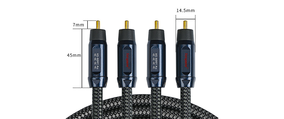 XANGSANE XS-6001 Câble de Modulation RCA-RCA Cuivre OFC 0.75m (La paire)