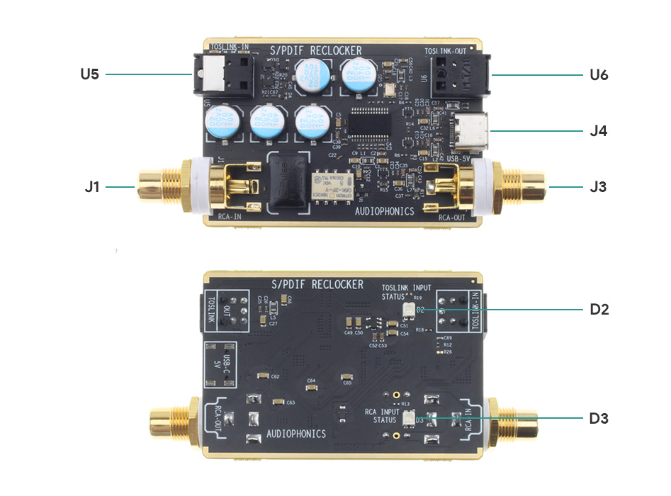 Audiophonics DIGIRescue Module Reclocker SPDIF Optique Coaxial Isolation Galvanique 24bit 192kHz