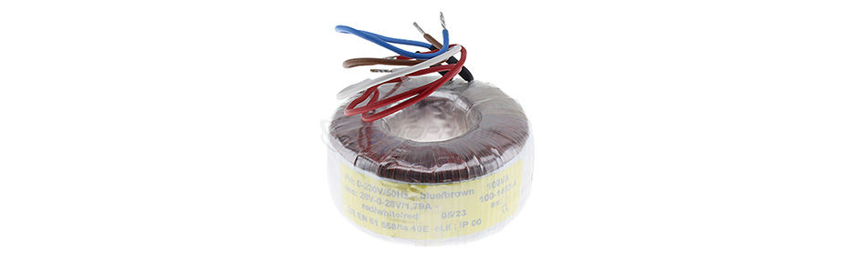 Toroidal Transformer 100VA 28-0-28V 1.79A