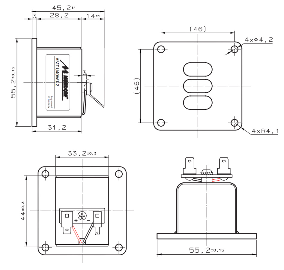 Mundorf AMT U40W1.2 Haut-parleur tweeter à ruban AMT 10W 4Ω 92dB 5000Hz - 40kHz