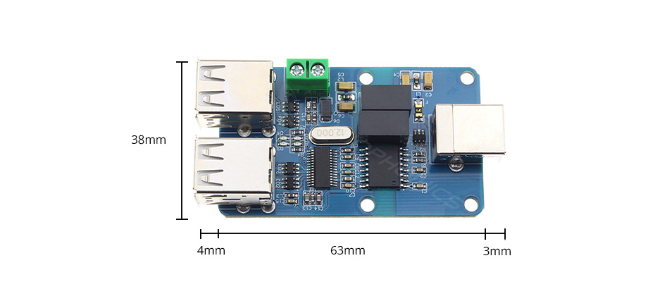 Isolateur USB 2.0 12Mbps 1 USB-A vers 4 USB-A