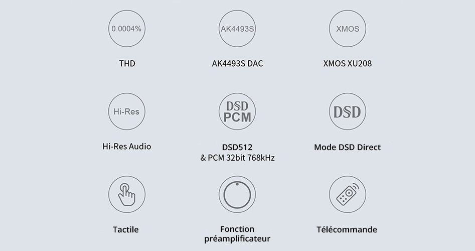 TOPPING E30 II LITE DAC AK4493S XMOS XU208 32bit 768kHz DSD512 Argent