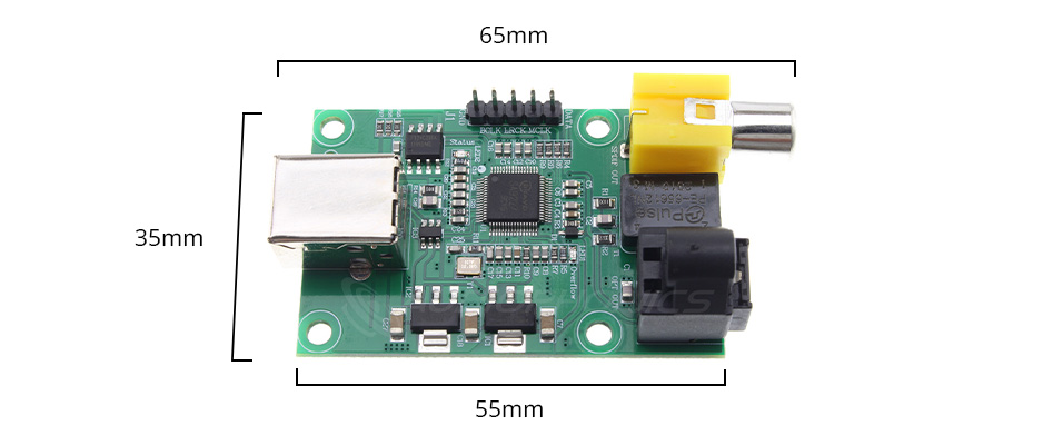 Digital interface I2S/USB to SPDIF Coaxial/Toslink SA9227 32bit 384kHz DSD256 AC3 DTS