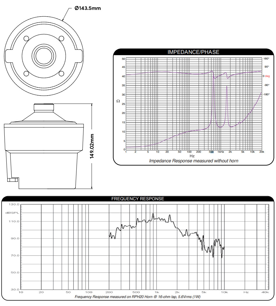 Dayton Audio D1075T Chambre de compression 78W avec transformateur 70V