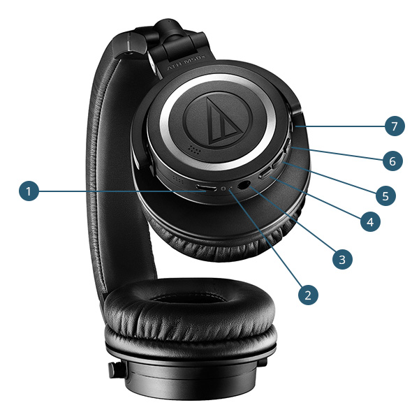 AUDIO-TECHNICA ATH-M50XBT2 Casque Audio Dynamique Fermé Bluetooth 5.0 Ø45mm 38Ω 99dB 15Hz-28kHz