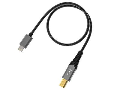 FIIO LD LT1 Câble Lightning vers USB-B Mâle Cuivre Monocristallin Double Blindage Plaqué Or 0.5m