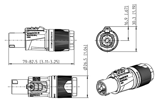 Neutrik NL4FXX-W-L Connecteur Speakon Femelle Ø16mm