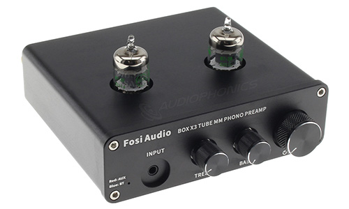 FOSI AUDIO BOX X3 Préamplificateur Phono MM à Tubes GE5654 Stéréo Bluetooth 5.0 Noir