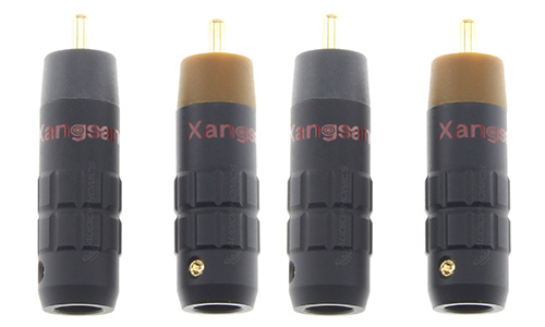XANGSANE XS-R13 Connecteurs RCA Cuivre Pur Plaqué Or 24k Ø7mm (Set x4)